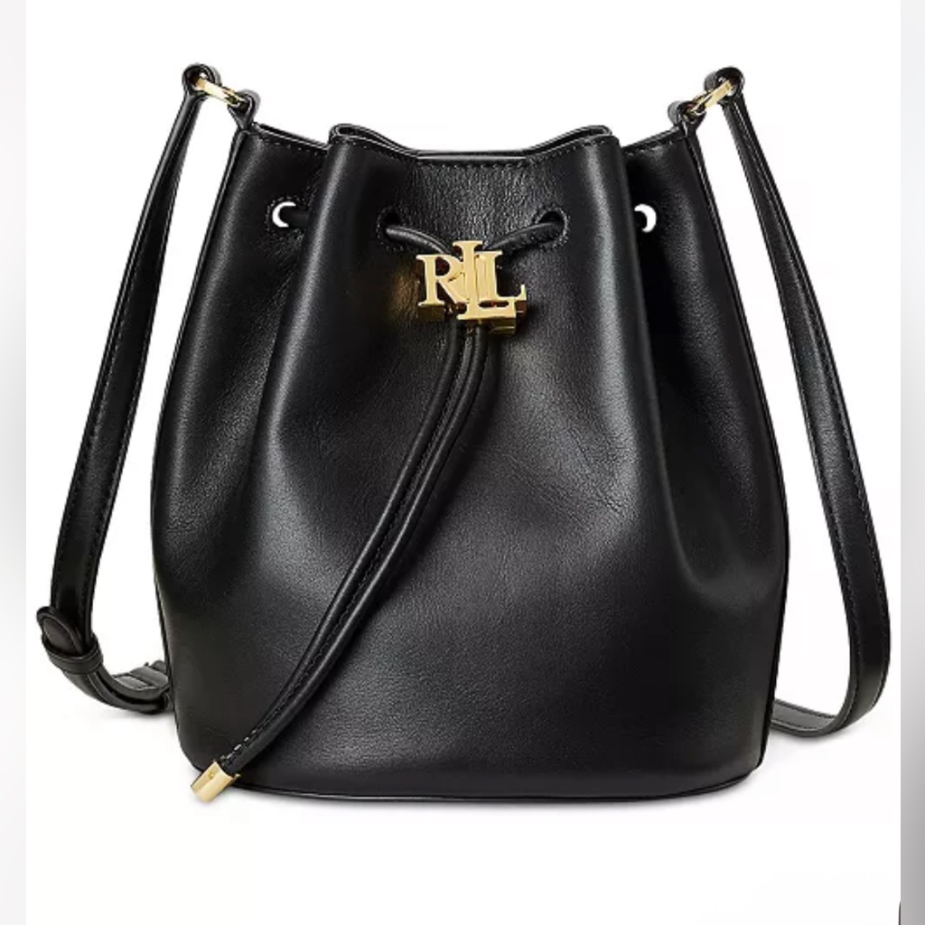 Ralph Lauren Black Leather Bucket Bag